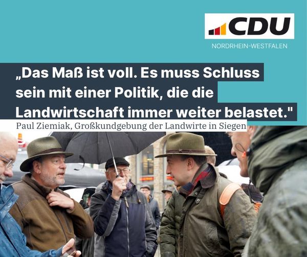 "Das Maß ist voll. Es muss Schluss sein mit einer Politik, die die Landwirtscha...