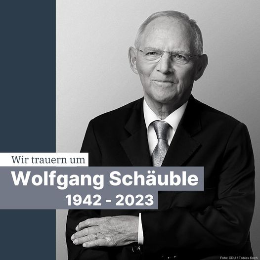 Die CDU Deutschlands trauert um Dr. Wolfgang Schäuble. Mit ihm verliert unser L...