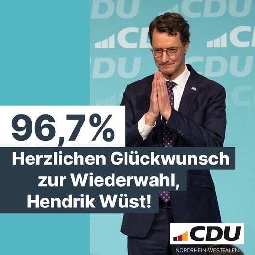 Herzlichen Glückwunsch lieber Hendrik Wüst!
 Wir gratulieren Dir ganz herzlich ...