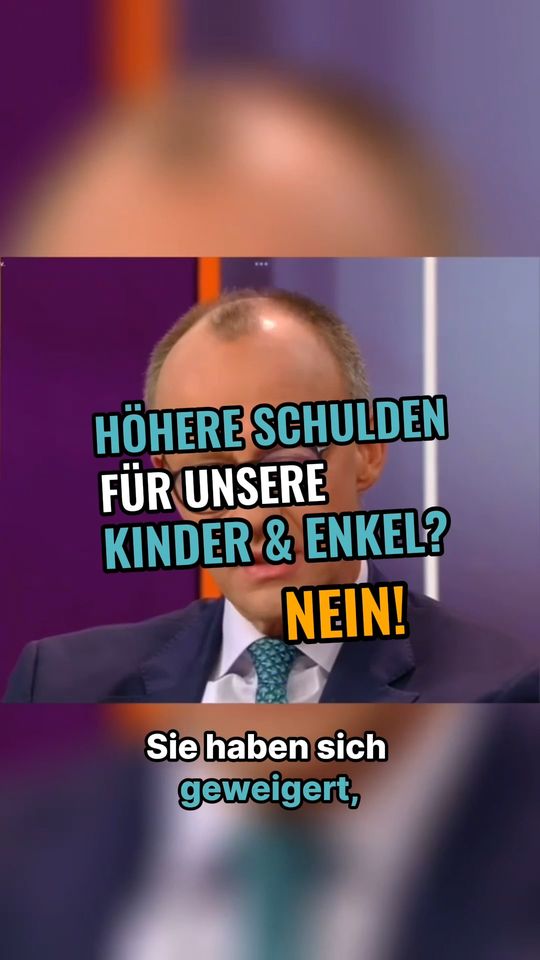 Wir dürfen unsere Kinder und Enkel nicht mit noch höheren Schulden belasten! De...