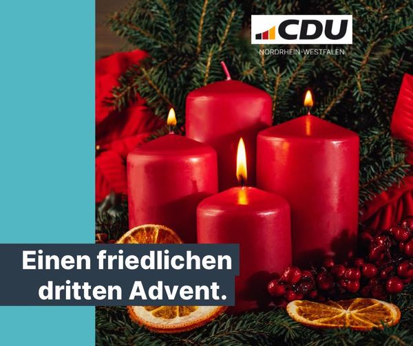 Wir wünschen einen besinnlichen dritten Advent. #cdunrw #advent
