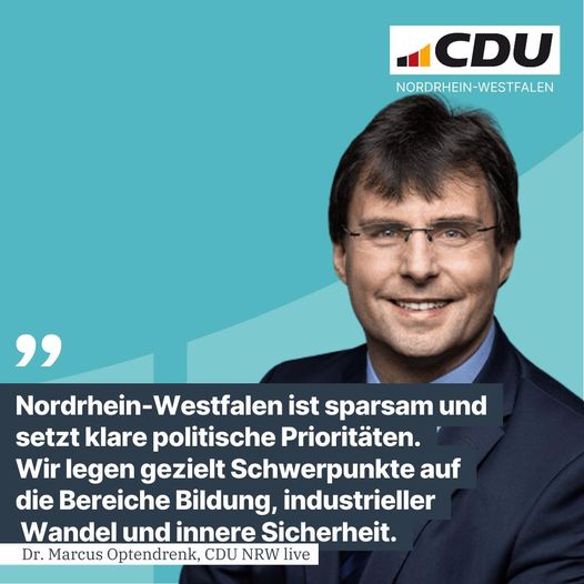 Finanzminister Marcus Optendrenk betonte in unserem gestrigen #CDU NRW live, wi...