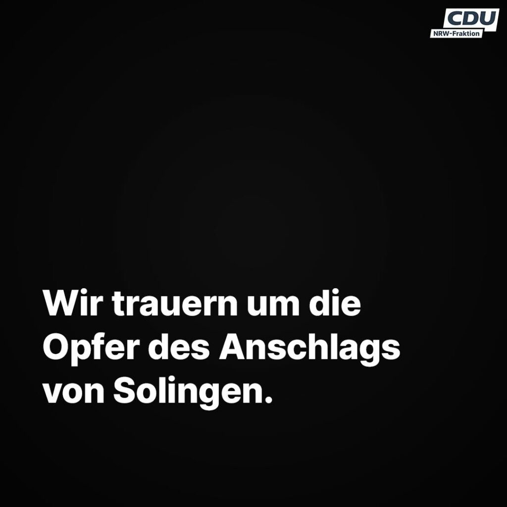 Wir sind geschockt und erschüttert von den Bildern und Informationen aus Solinge...