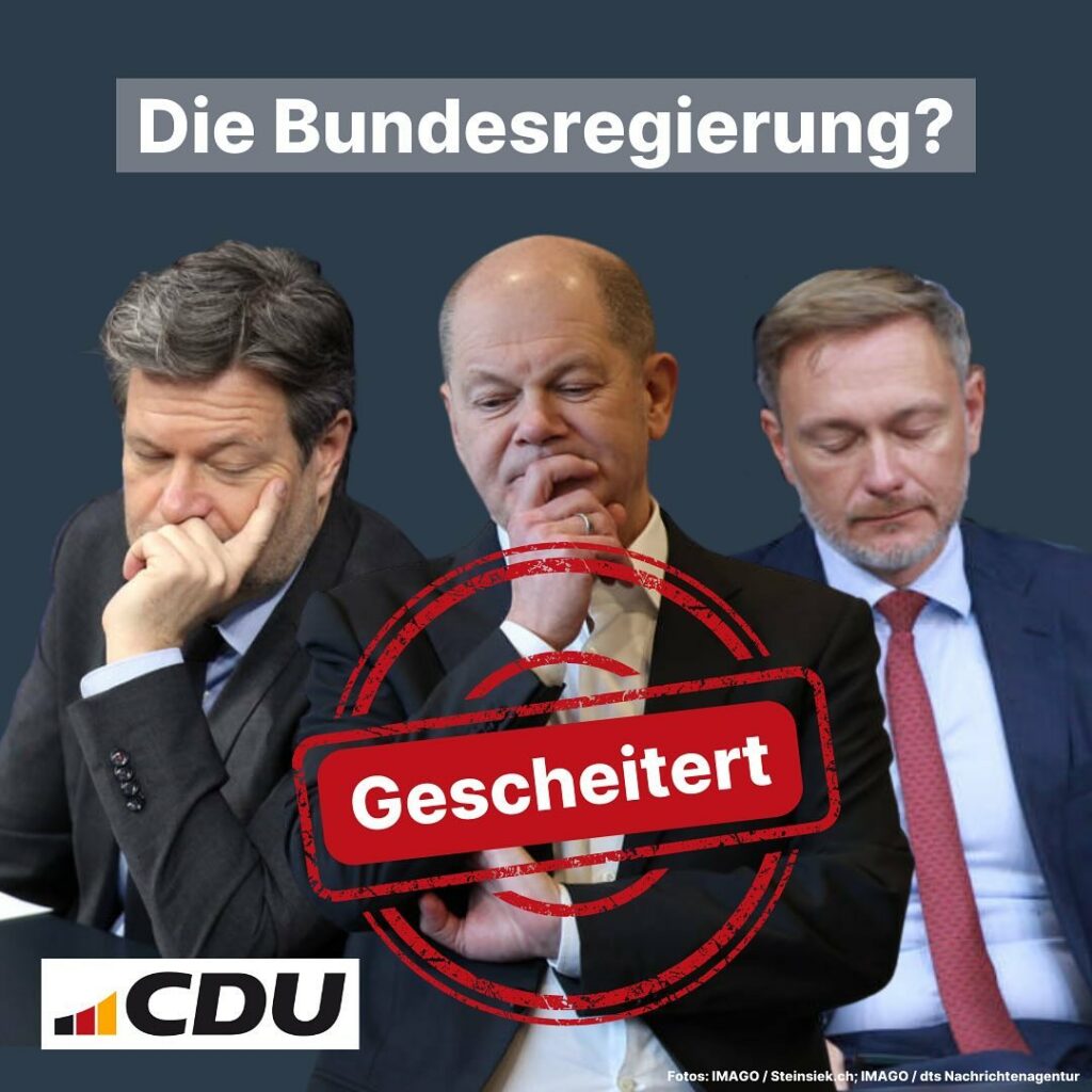Die Ampel ist gescheitert. Unser Land braucht jetzt schnell wieder Verlässlichke...
