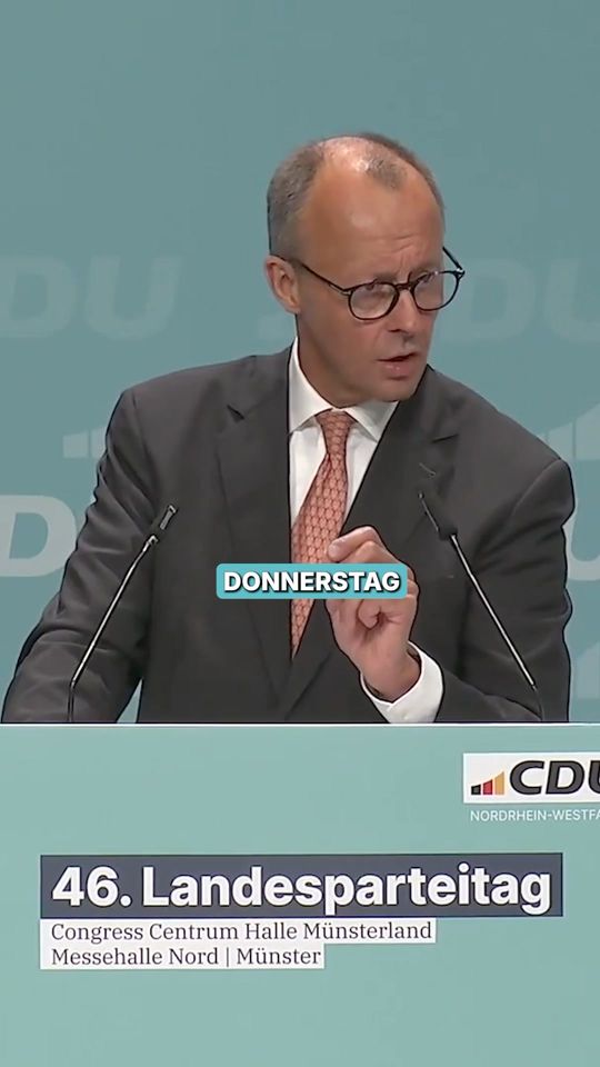 Friedrich Merz beim Landesparteitag der CDU Nordrhein-Westfalen in Münster: „No...