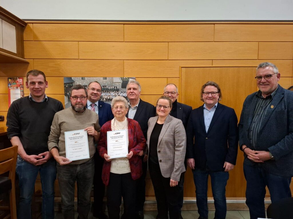 Ehrung verdienter langjähriger Mitglieder der CDU anlässlich der Mitgliederversa...