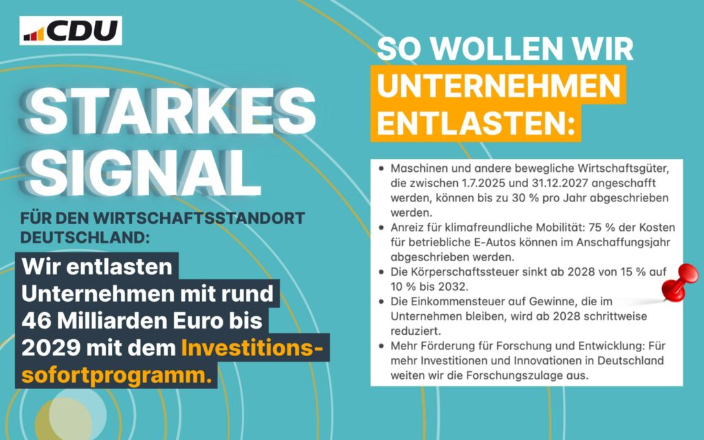 Echte Entlastung für unsere Unternehmen – die hat unsere CDU-geführte Bundesregi...