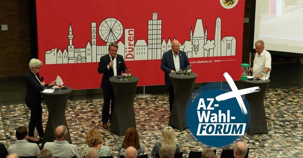 Amtsinhaber Frank Peter Ullrich (SPD) und CDU-Herausforderer Georg Hamm duellier...