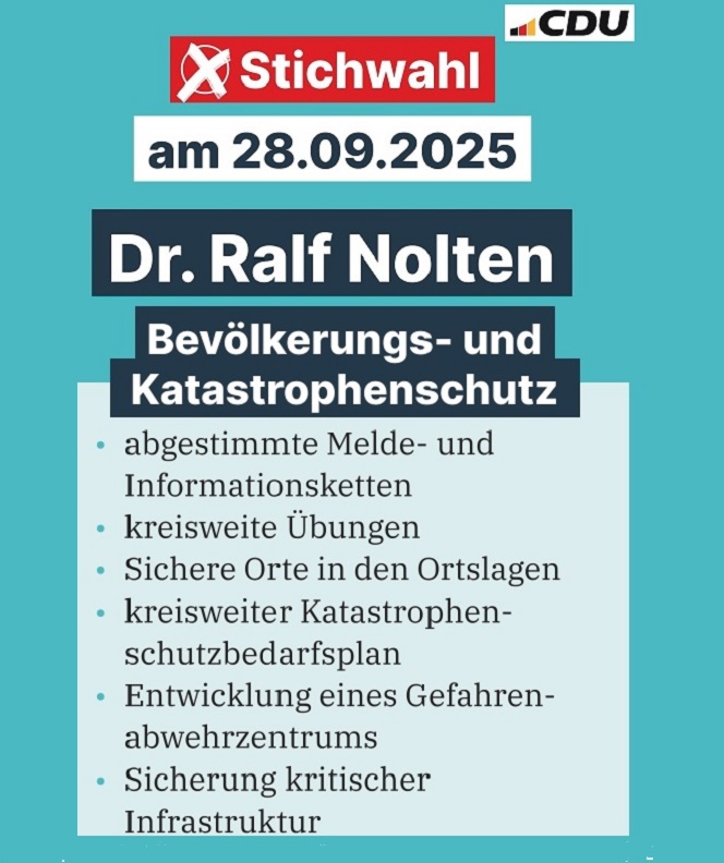 Ihre Stimme am 28.09. für Dr. Ralf Nolten ist eine Stimme für Bevölkerungs- und ...