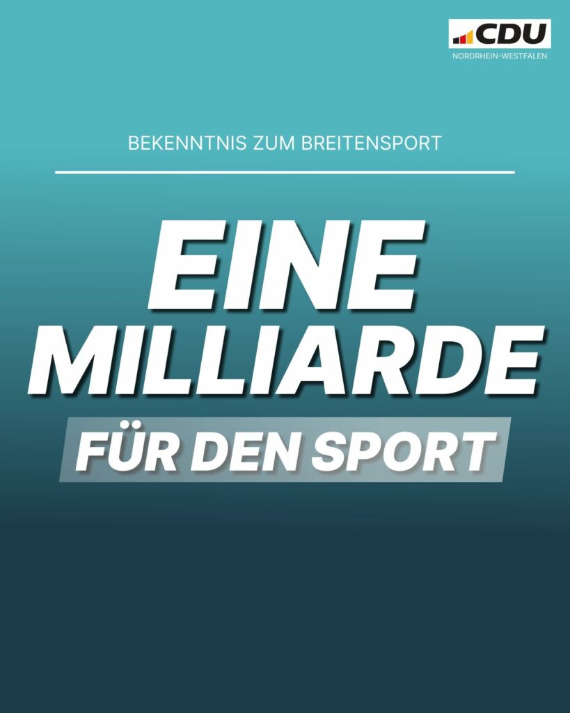 Mit der NRW-Sportmilliarde investieren wir in den Breiten- und Vereinssport und ...