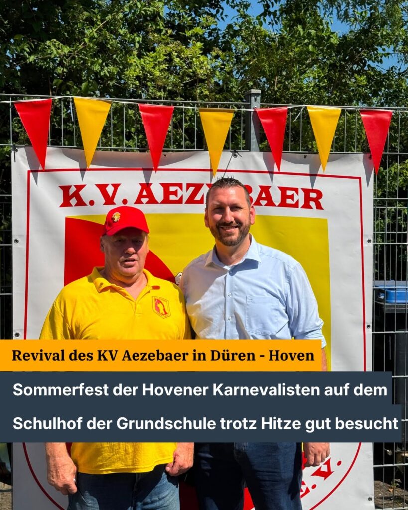 Neuanfang beim Sommerfest des KV Aezebaer Hoven!

Nachdem der Verein ein schwer...